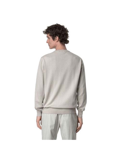 maglione uomo girocollo cotone beige K-WAY | K4122YW634